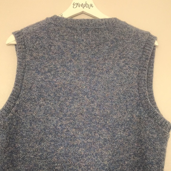 Wool Blend V Neck Sweater Vest Size Medium Blue Multicolor - Picture 12 of 12
